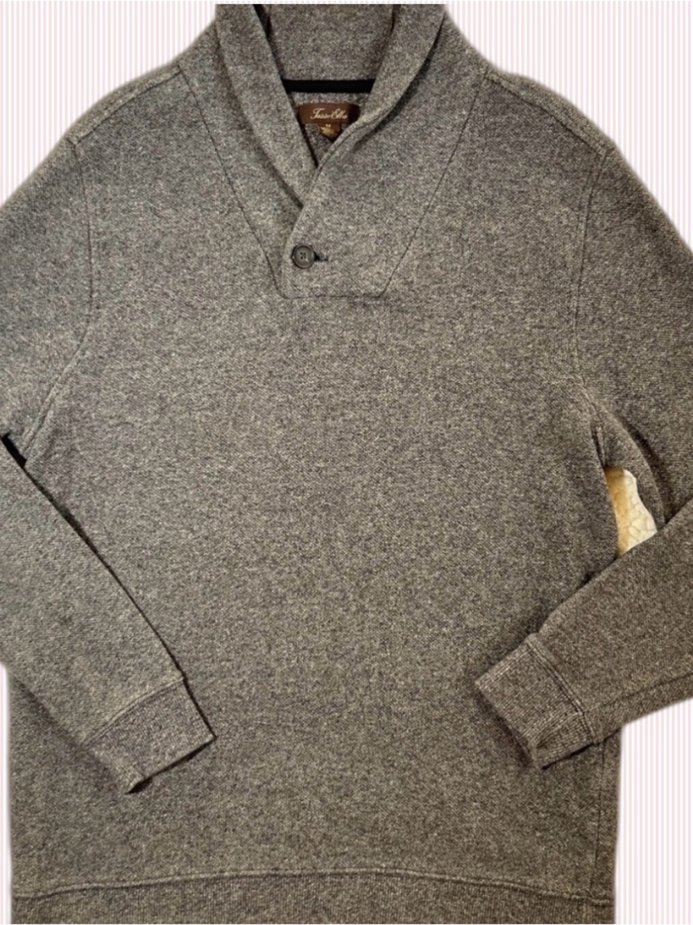 Tasso Elba Men's Front Button Turtleneck Sweater in Gray